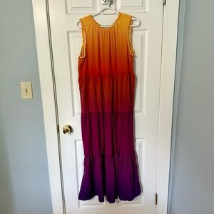 Matilda Jane Size L Ombre Sleeveless Maxi Dress